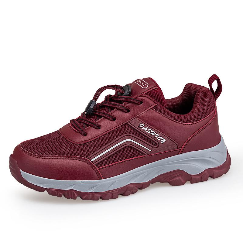 Four seasons breathable elderly comfortable mother shoes flying woven mesh sports casual running shoes soft sole middle-aged and elderly walking shoes