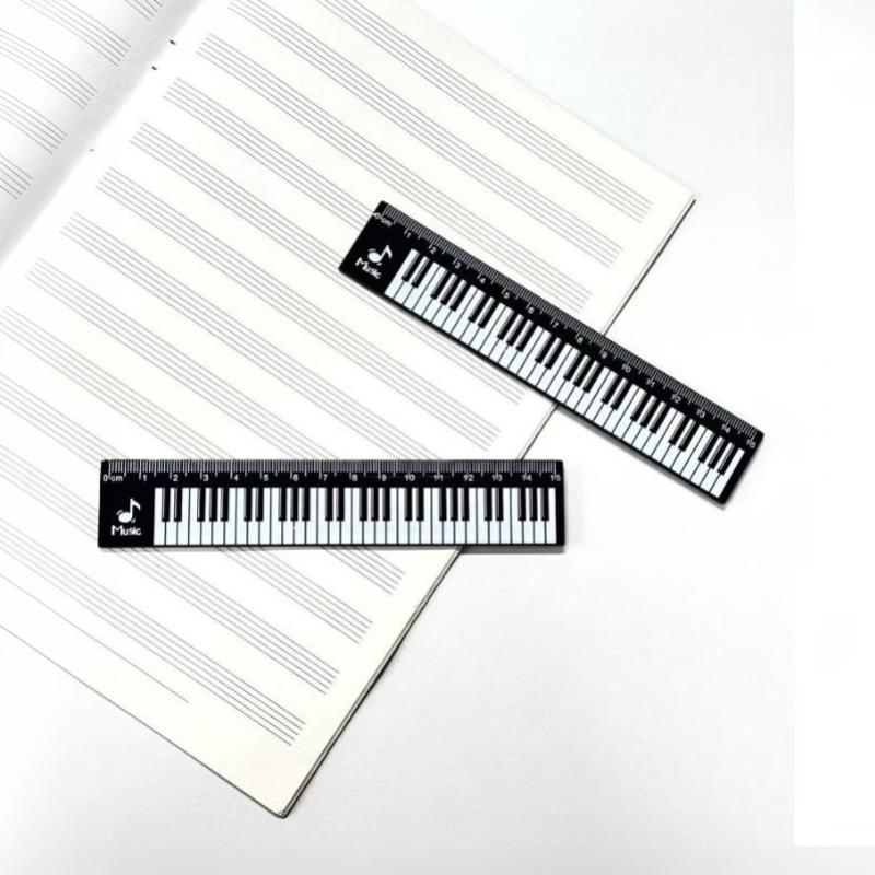 1Pcs Centimeter Scale 15Cm Transparent Ruler Creative Piano Keyboard Rulers Student Back To School Stationery