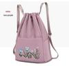 Casual Embroidered Folding Gym Backpack - Large Capacity, Wet/Dry Compartments, Ideal for Short Trips and Sports.