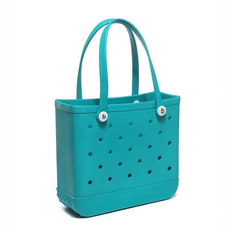 Borsa da Spiaggia Grande in EVA alla Moda Impermeabile con Fori Borsa a Mano Stampata a Iniezione Borsa Portaoggetti da Viaggio