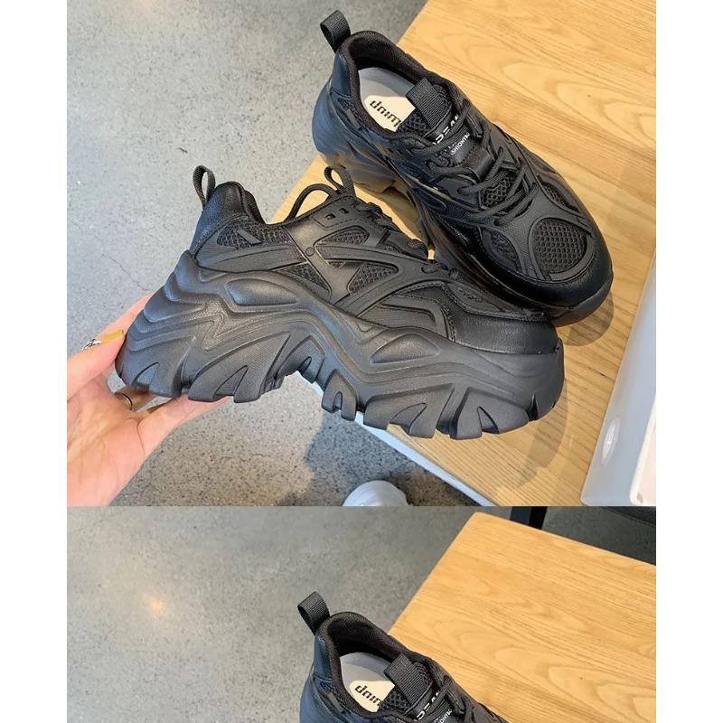 Chaussures de Sport Décontractées Polyvalentes à Maille Respirante pour Femmes à Semelle Épaisse