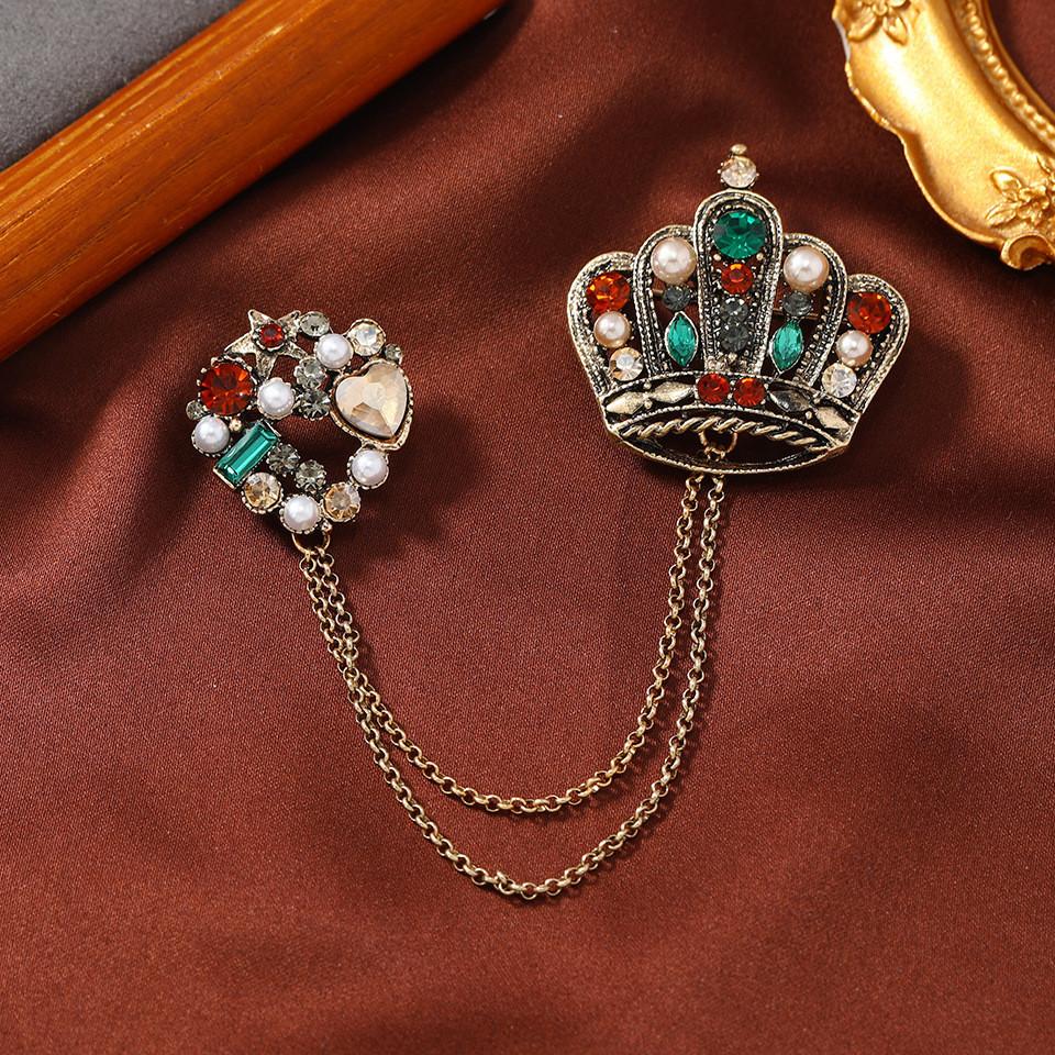 Vintage Zinc Alloy Brooch Pin With Tassel For Womens Retro Fashion Accessory