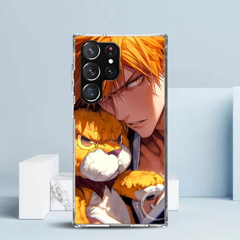 Kurosaki Ichigo Bleach Phone Case For Samsung Galaxy S24 S25 Edge S26 Ultra S22 S23 Plus S21 + S20 FE Soft TPU Back Cover Galaxy