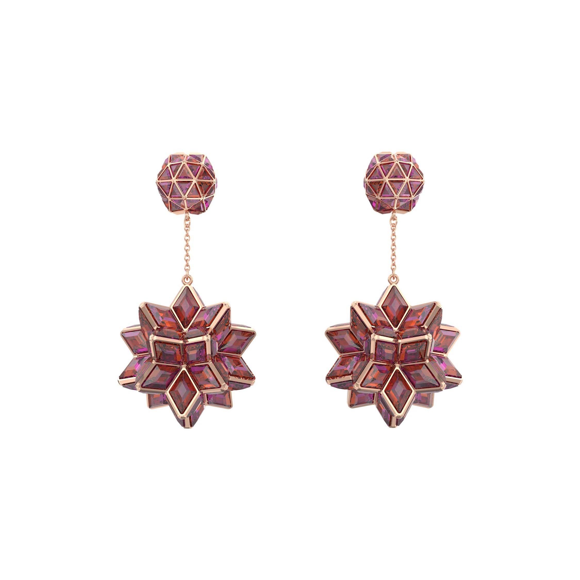 Swarovski Curiosa Geometric Pendant Earrings Women earrings 5618247 Pink,F