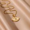 Rhinestone Zircon Evil Eye Pendant Necklace For Women Gold Color Stainless Steel Turkey Eye Necklace Female Lucky Jewelry Gift