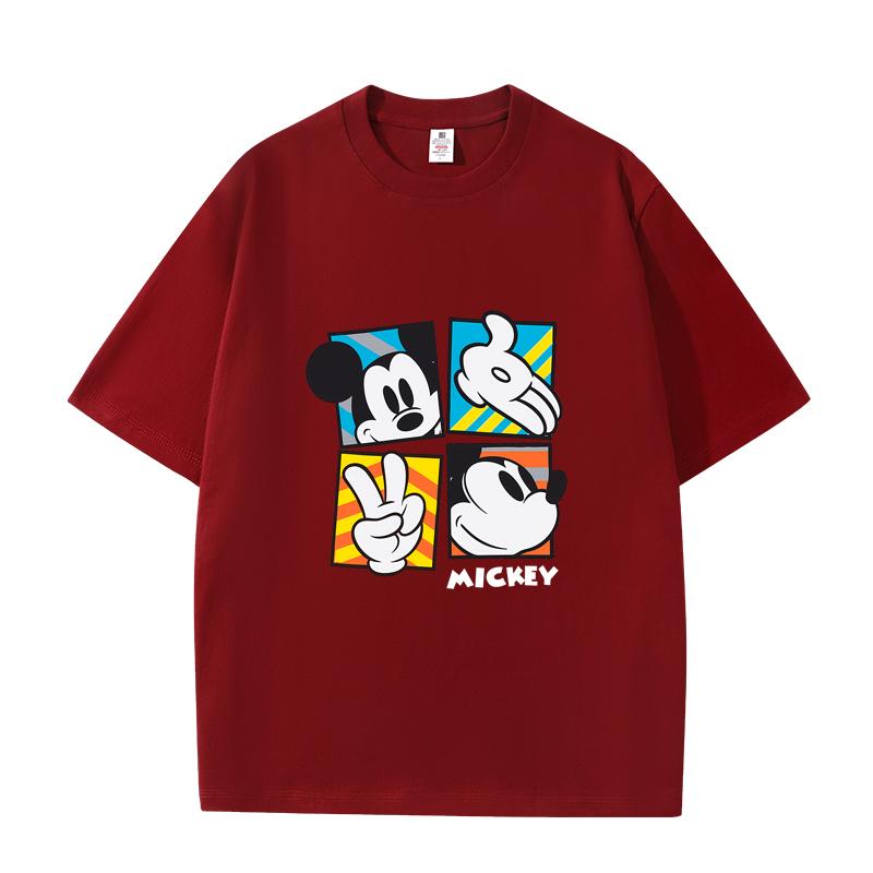 D06-40 MINISO 2026 Summer High-quality Printed Pure Cotton Shoulder Style Men's and Women's Round Neck Short Sleeved Couple T-shirt