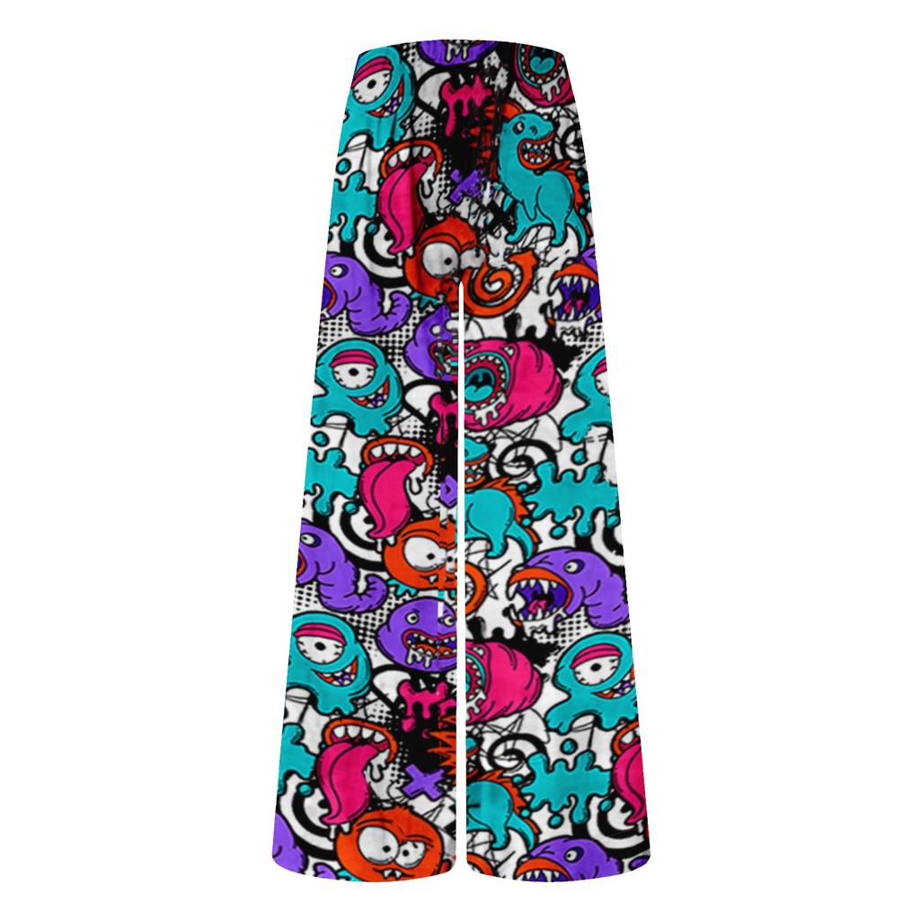 Fashion Women's Casual Fashion Halloween Printed Loose Comfortable Yoga Wide Leg Pants