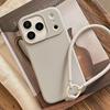 Ins Solid Color Simple Iphone17pro Max for 15 iPhone Case 16 Premium Silicone Hand Rope 13 Soft