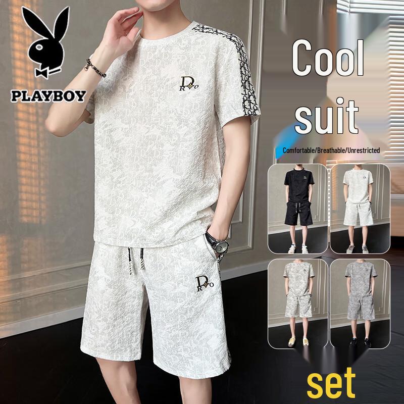 PLAYBOY Men s Summer Casual Short Set L