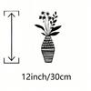 Vase & Wildflower Line Art Metal Wall Decor, Botanical Flower Metal Wall Art