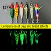 8CM/5.3G Shrimp Bait with Squid Jig Hook Swivel Luminous Realistic Bionic Artificial Lure Saltwater Freshwater Bass Walleye Trout Fishing Accessories