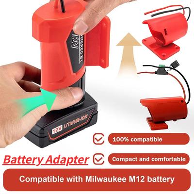 Dock Power Connector DIY Power Wheels Battery Adapter Li-ion Battery Charger Converter Dock Holder for Milwaukee 10.8-12V M12