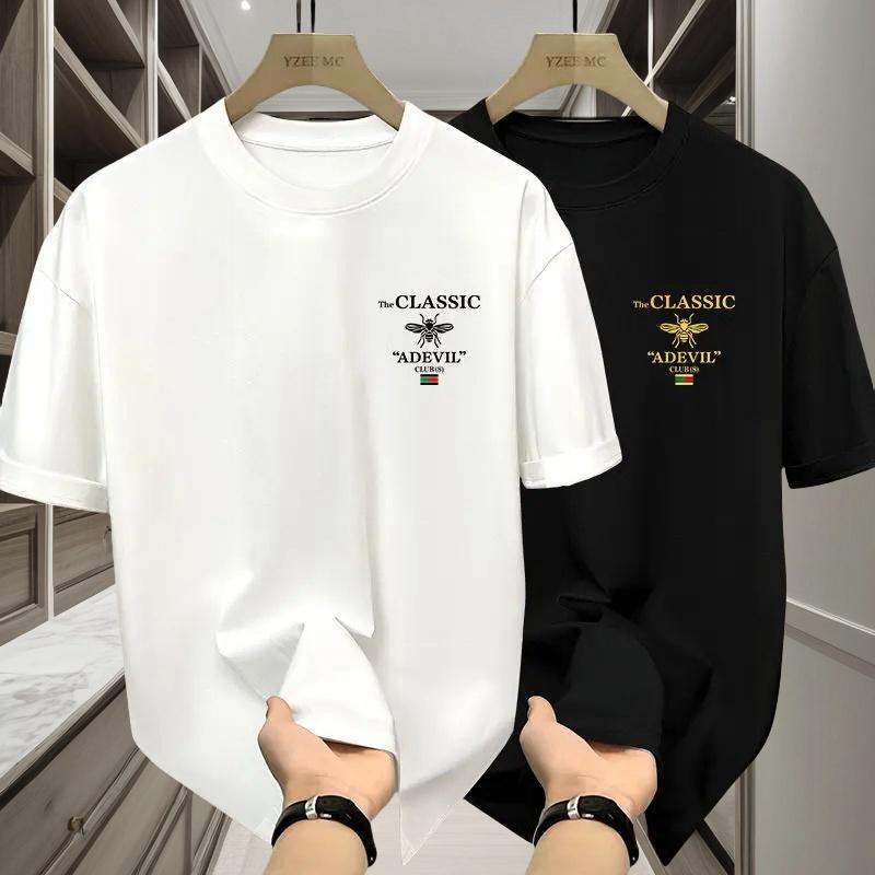 High Quality Cotton Short Sleeved T-shirt 2025 Summer Sports and Leisure Round Neck Loose and Versatile T-shirt Trend