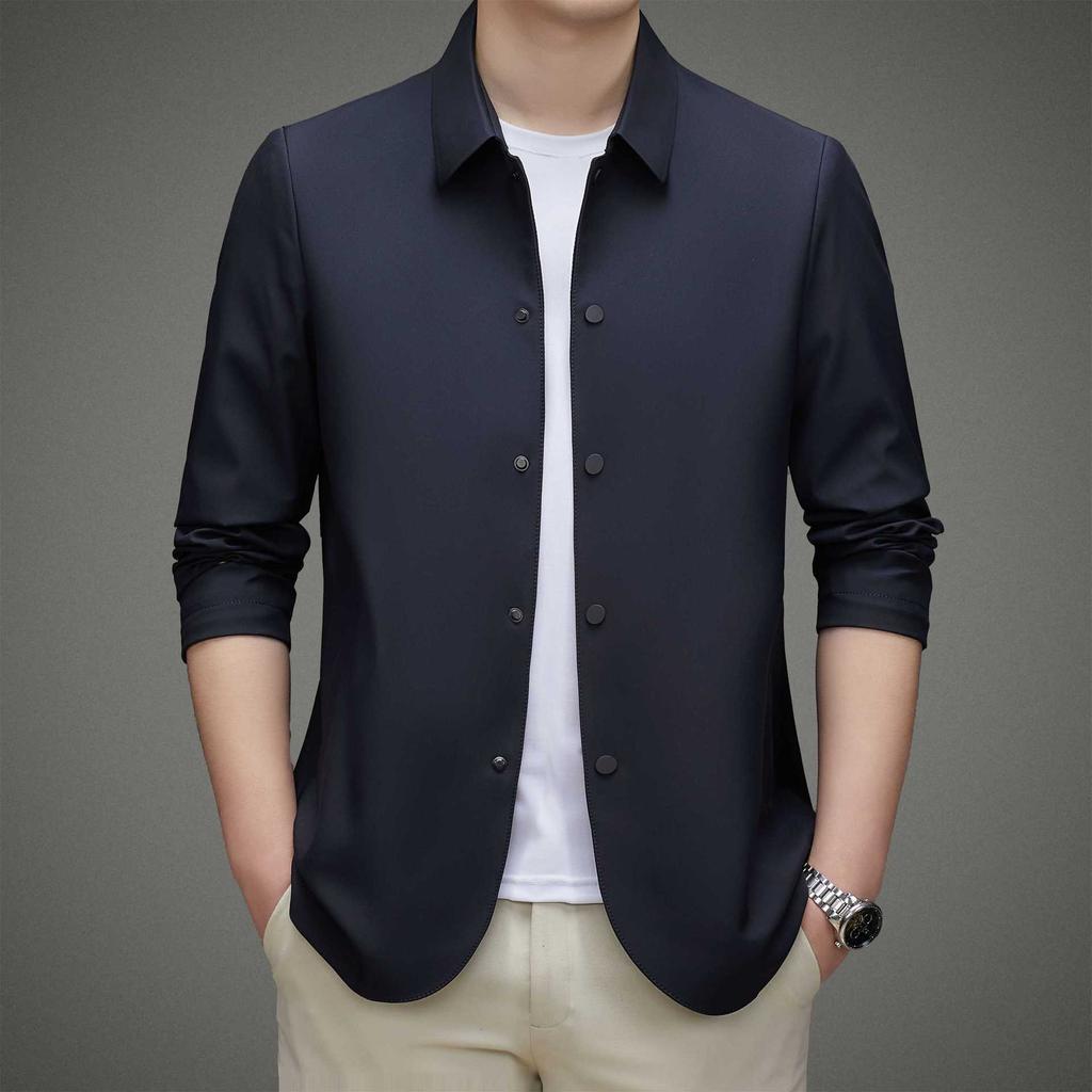 Spring and Autumn New Lapel Short Jacket Jacket Men's Classic Business Casual Simple Jacket Jacket Jacket