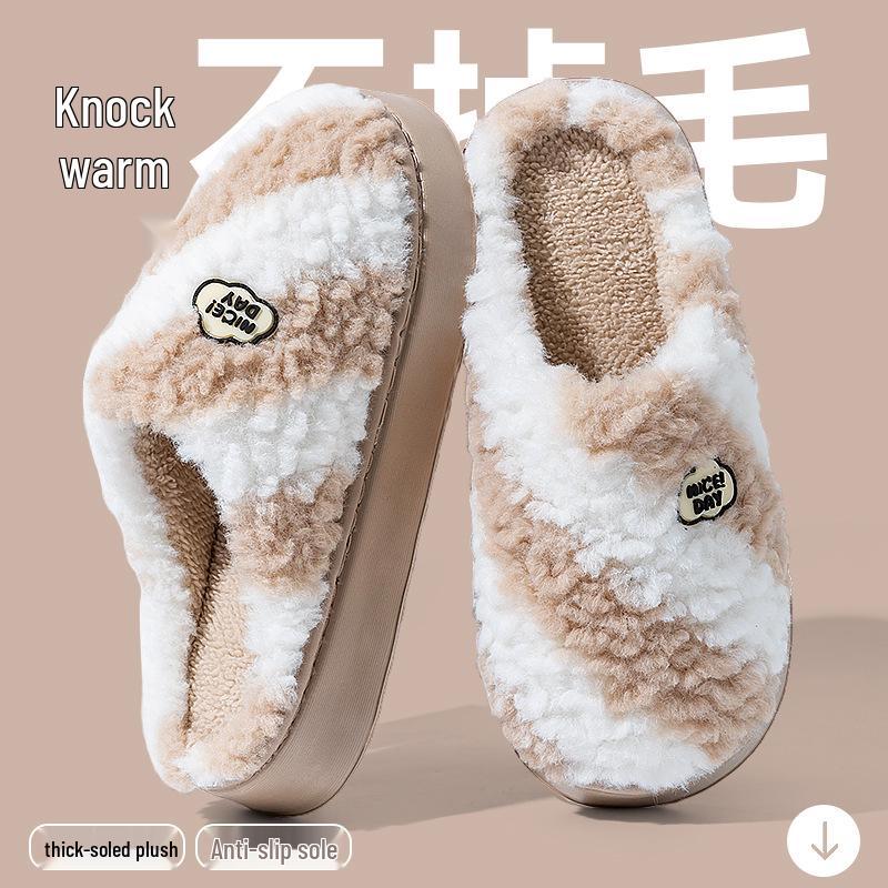 

Пушистые хлопковые тапочки 2025 с нескользящей подошвой для женщин - Теплые, с милым дизайном щенка, Идеальны для осени и зимы 40-41 (Fits 39-40)