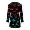 Women's Casual Cardigan Halloween Printed Long Sleeve Top With Pockets