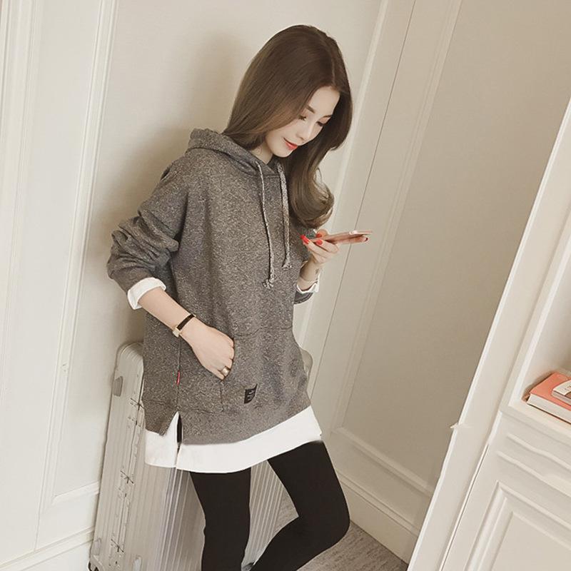 2026 Autumn/Winter Women's Loose Hooded Thick Pullover Sweatshirt, Trendy Two-Piece Style.