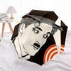 1pc Charlie Chaplin Automatic Folding Umbrella, Portable Collapsible Design, Casual Outdoor Accessory L1127027