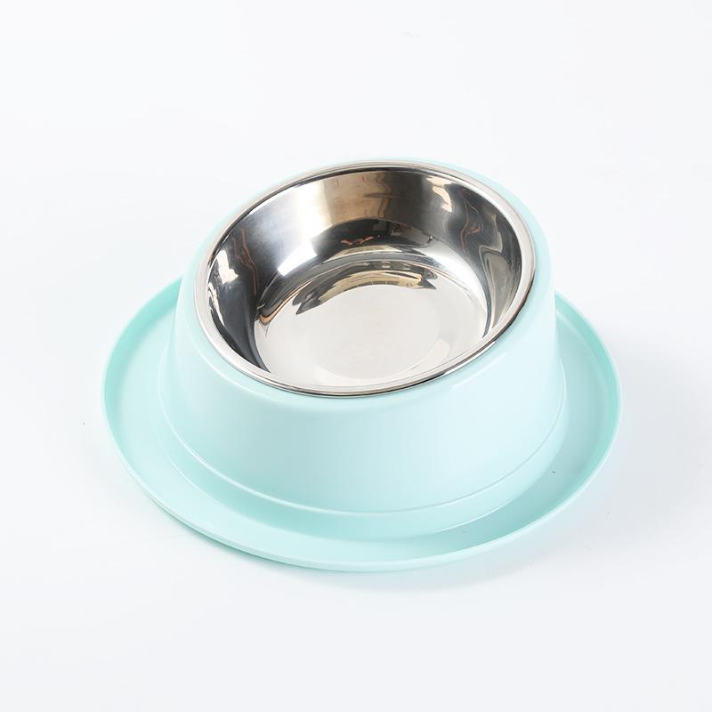 

Миска для питомца Новая Макарон Наклонная горловина Анти-муравьиная Вежливая миска для кошки Нескользящая Миска из нержавеющей стали для собаки Кошка Съедобная синий