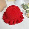 Handmade Crochet Conical Bucket Hat - Ruffled Brim Fisherman Hat for Women, Stylish Sun Protection Cap