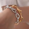 Elegant Big Thick Chain Link Bracelets for Women Gold Silver Color Personality Cross Chain Bracelet Female Wrist Jewelry Gifts