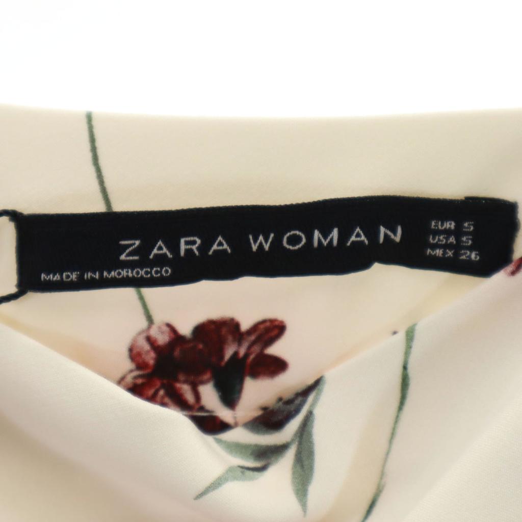unused ZARA WOMAN Floral Knee length skirt S Ivory Women Used
