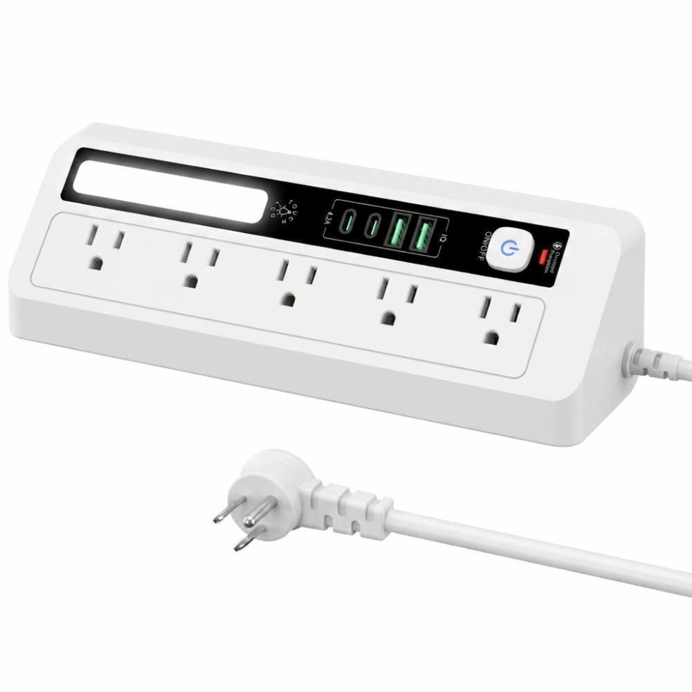 2AC 2USB Desktop Charging Strip Touch Activated USB Charging Station Home Workspace белый