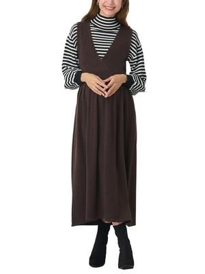 Maternity Nursing Clothes Dress Turtleneck Knit Tops Knit Cache Coeur Jumper Skirt Free Brown X Black Off Border [ANGELIEBE]