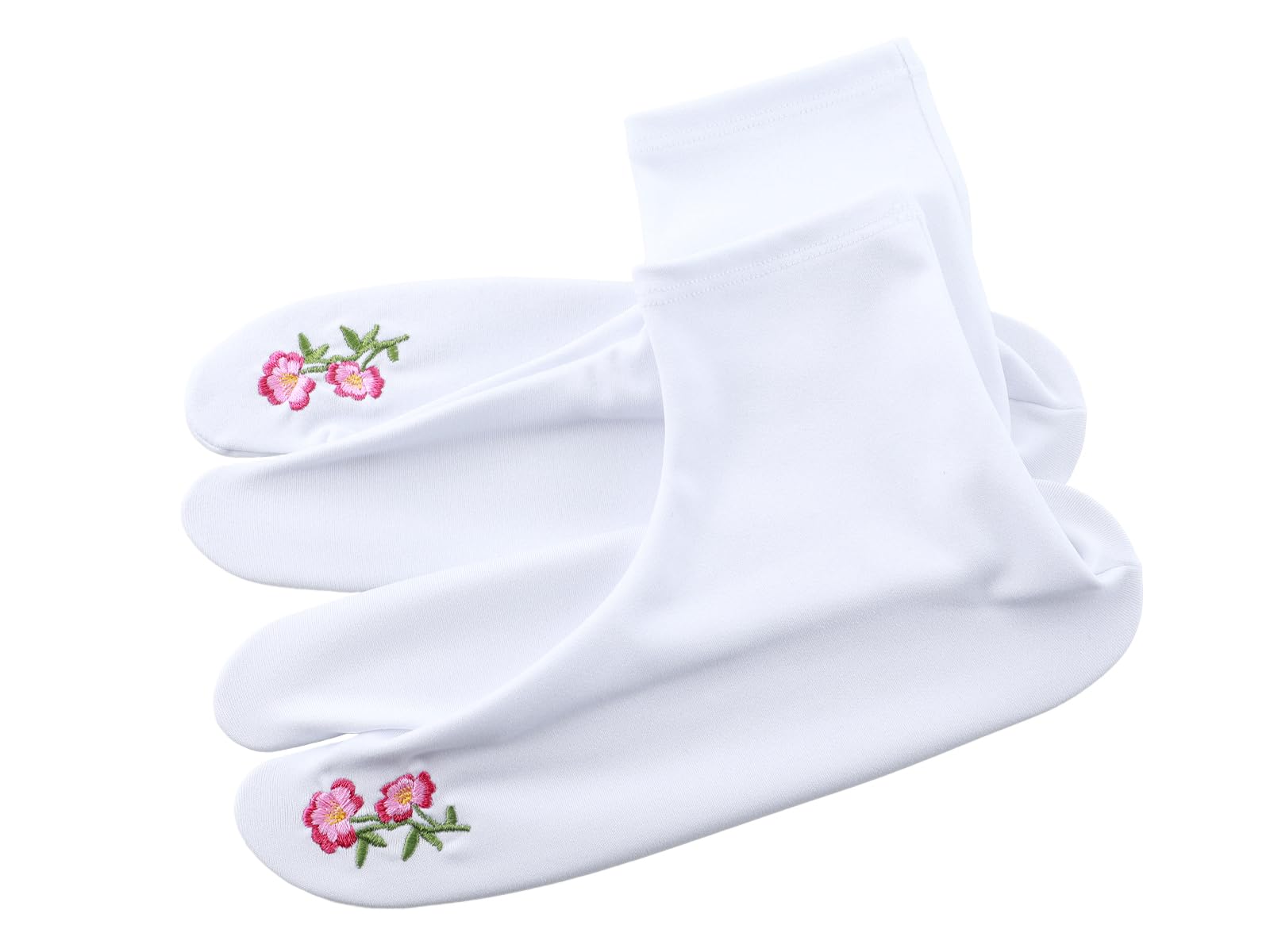Чехлы для носков таби с цветочным стрейч-таби, Белые таби, Цветочные, Легко надеваются на кимоно таби, Цветок камелии и нарцисса [SAKIKU-EN] Вышивка, Носки, Носки,