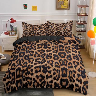Set da letto stampa leopardo Copripiumino pelle animale per bambini adolescenti adulti Copripiumino poliestere Copripiumino con federa