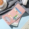 PU-skinn myntveske Enkel 3-folds kredittkortholder Søt kattunge lommebøker for jenter Studenter Gave