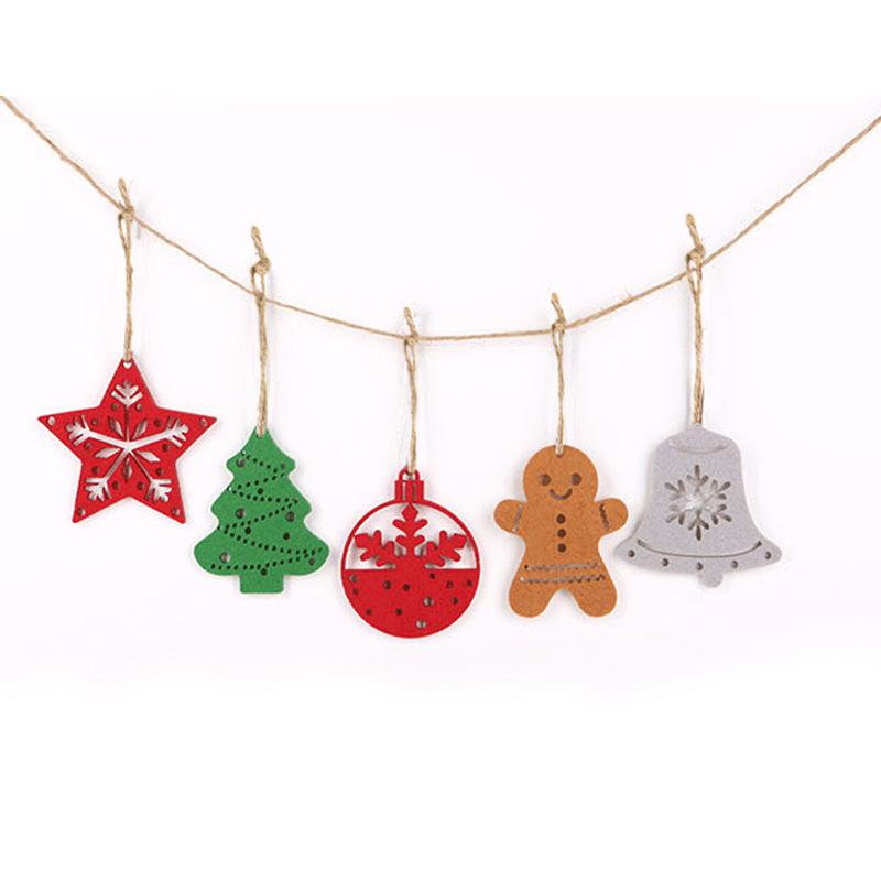 Christmas Gingerbread Man Felt Pendant Christmas Tree Snowflake Christmas Decoration Non-woven Fabric Hanging Decoration