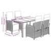 VidaXL Ensemble à Manger de Jardin avec Coussins 5 pcs, Chaises et Table de Patio, Meubles de Terrasse, Moderne, Noir Résine 3212452