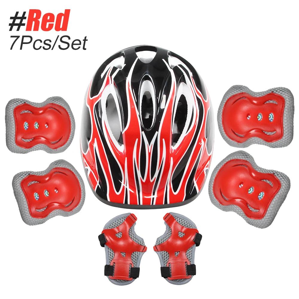 

Kids Helmet Along With Pads Set Ideal For Skiingelbow Along With Knee Pads For Kids 3-10 Safety Equipment Knee andElbow Pads Wrist Guards Gear Set красный