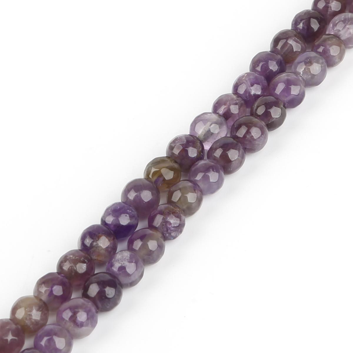 

4-10 мм/38-93 шт. Натуральный круглый аметист граненый камень бусины для изготовления ювелирных изделий своими руками 6mm 62pcs фиолетовый