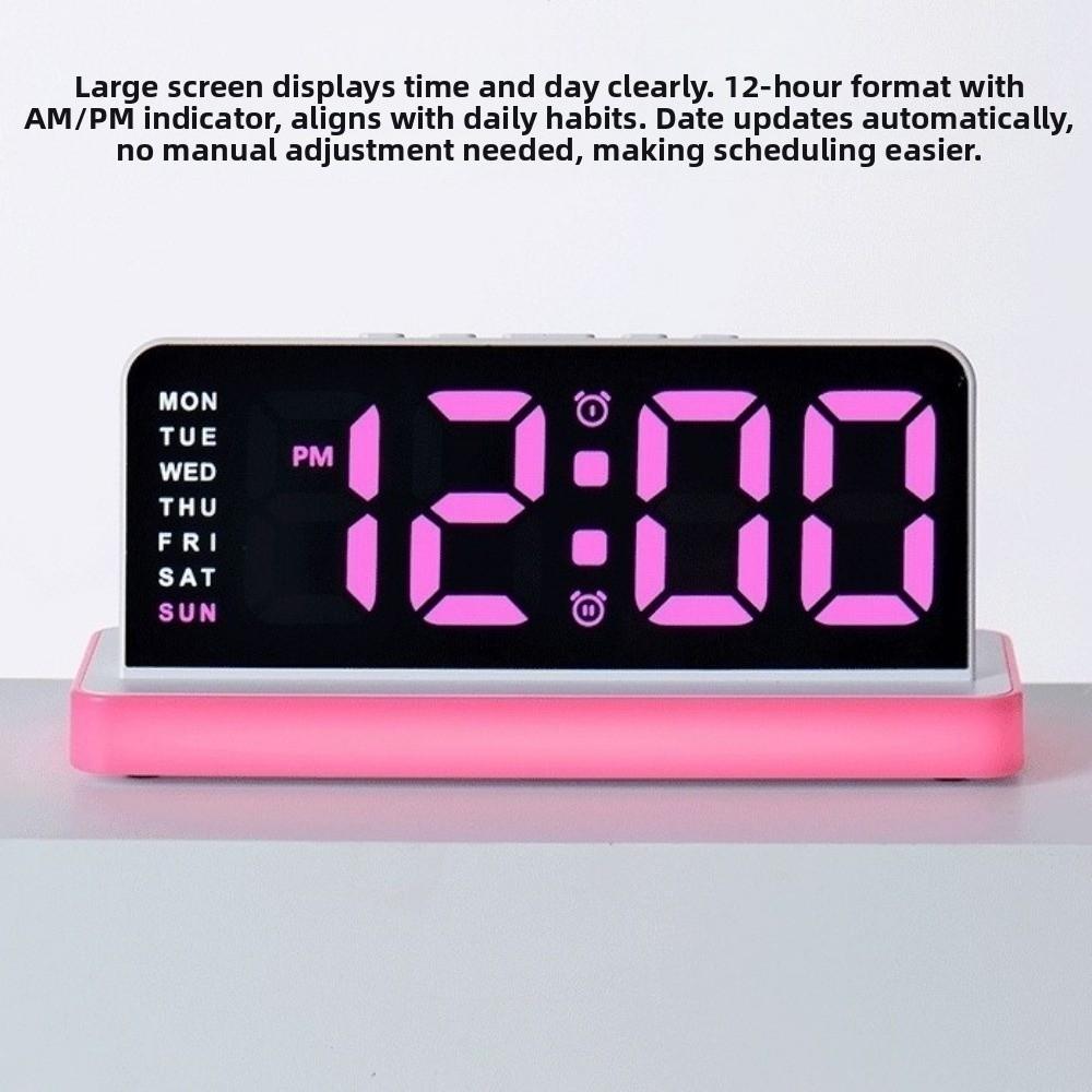 Large Screen Digital Alarm Clock Large Display Table Clock LED Electronic Clock  Home Use