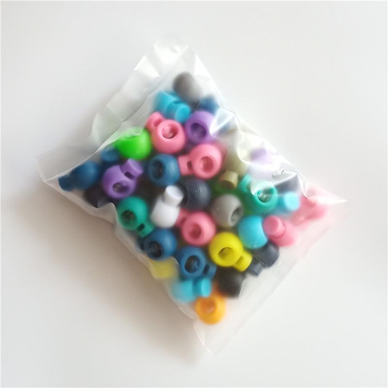 Mixed Color Large Round Bead Single-Hole Spring Buckle (50 pcs/pack)