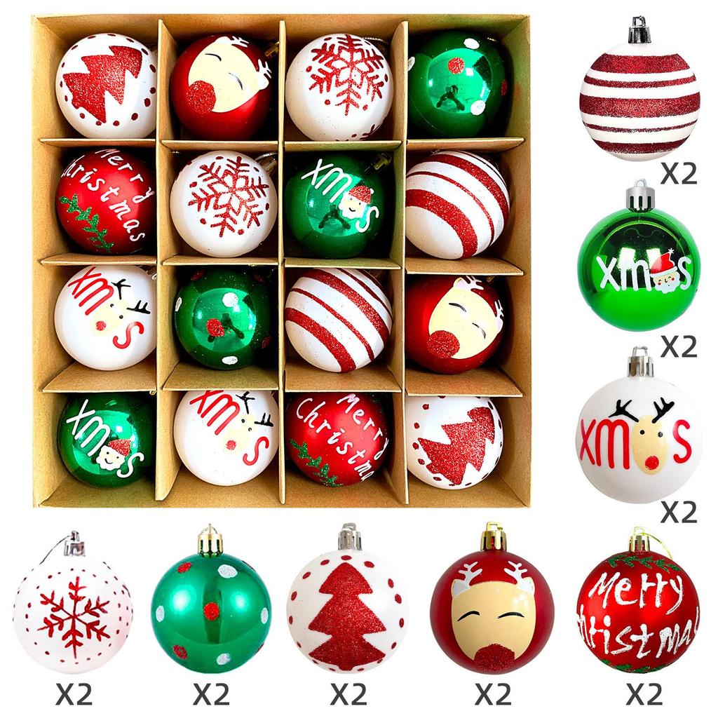 6cm Electroplated Shiny Irregular Christmas Tree Ball Set