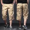 Mens Cargo Shorts Casual Half Pants Elastic Waist Summer Camo Shorts Sports Running Hiking Multiple Pockets Male Knee Pants