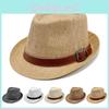 Summer Straw Boater Hat With Sunshade And Breathable Design For Men Women