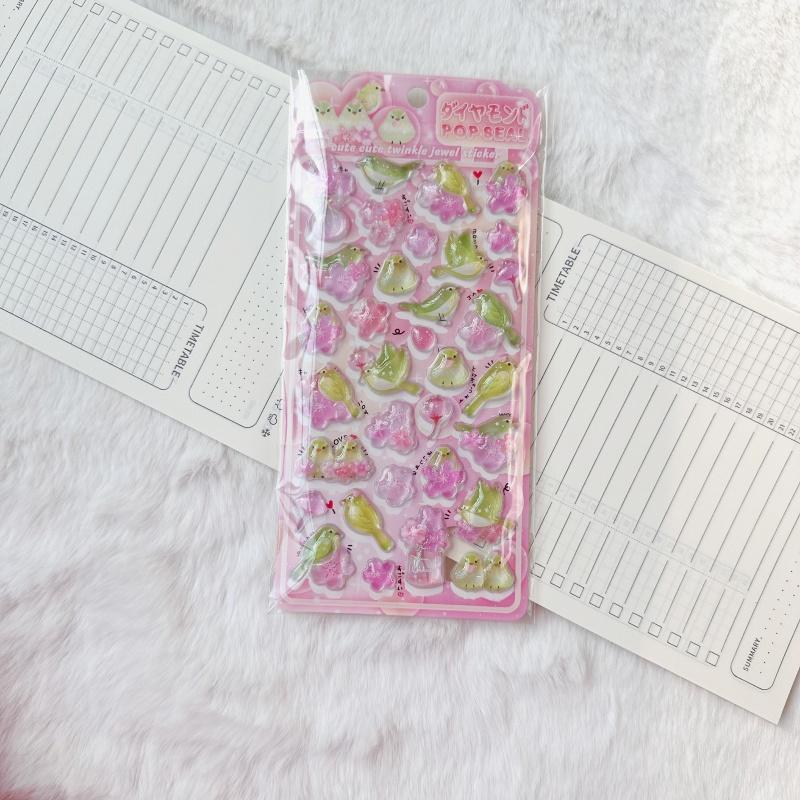 3D Crystal Glitter Stickers - Cute Cartoon Animal Waterproof Decals, DIY Journal Decor & Kids Reward Stickers