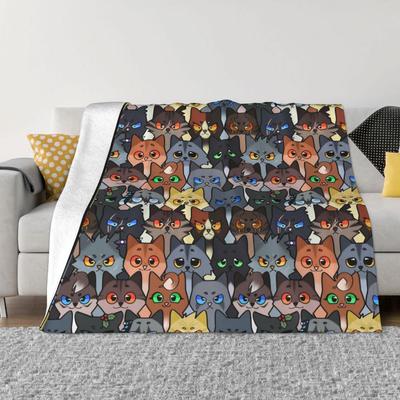 Warrior Kits Katzendecke aus Samt, Herbst/Winter, niedliche, multifunktionale, warme Überwurfdecke für Sofa und Outdoor, flauschig, dünn, Steppdecke