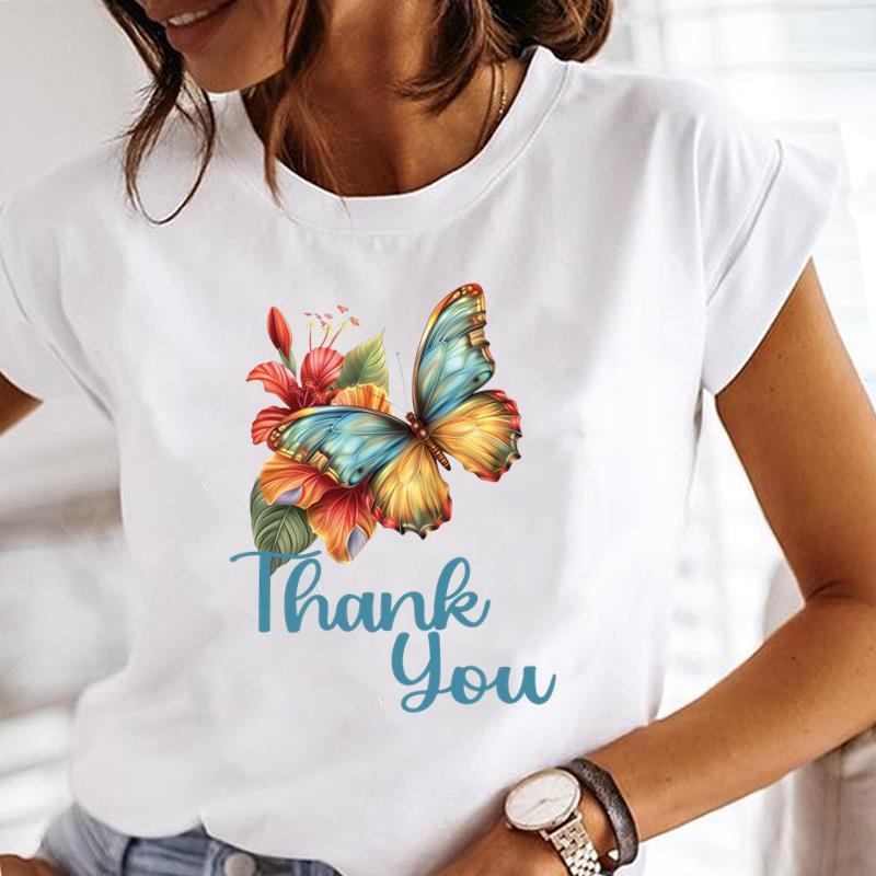 (Asian Size) letter love heart Lady o-neck T Shirt Clothing Short Sleeve T-shirts Printed Female Top Casual Fashion Women Graphic Tee