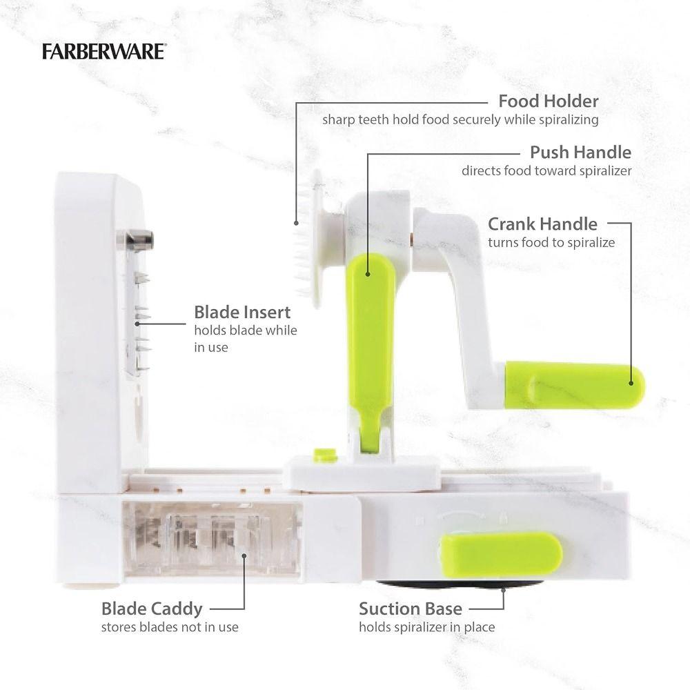 Multifunctional Hand Crank Grater 4 Blades Zucchini Noodle Maker Vegetable Spiralizer  Potato