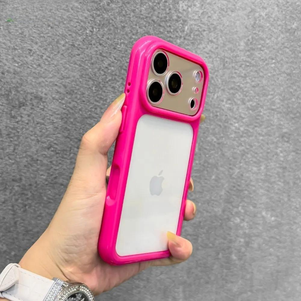 Turn to 17 Transparent Candy Color Frame DIY Phone Case For iPhone 17 Pro Max Air 11 13 14 12 15 Pro 16 Plus Acrylic Back Cover