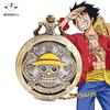 Montre de poche One Piece Roi des Pirates lumineuse vieille horloge montre vintage pendentif à rabat montre de poche pour enfants collier d'étudiant anime