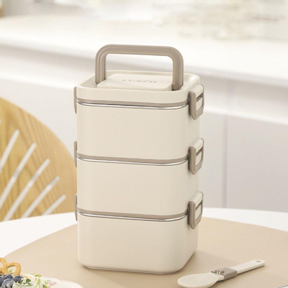 304 Stainless Steel Lunch Container Leakproof Food Storage Box Picnic Box Square Lunch Box Student