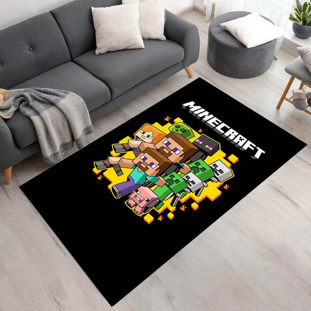 Minecraft Floor Rug Office Rug Perfect for Outdoor Game Room Entryway Kitchen Anti-slip Rug Anime Office Decor