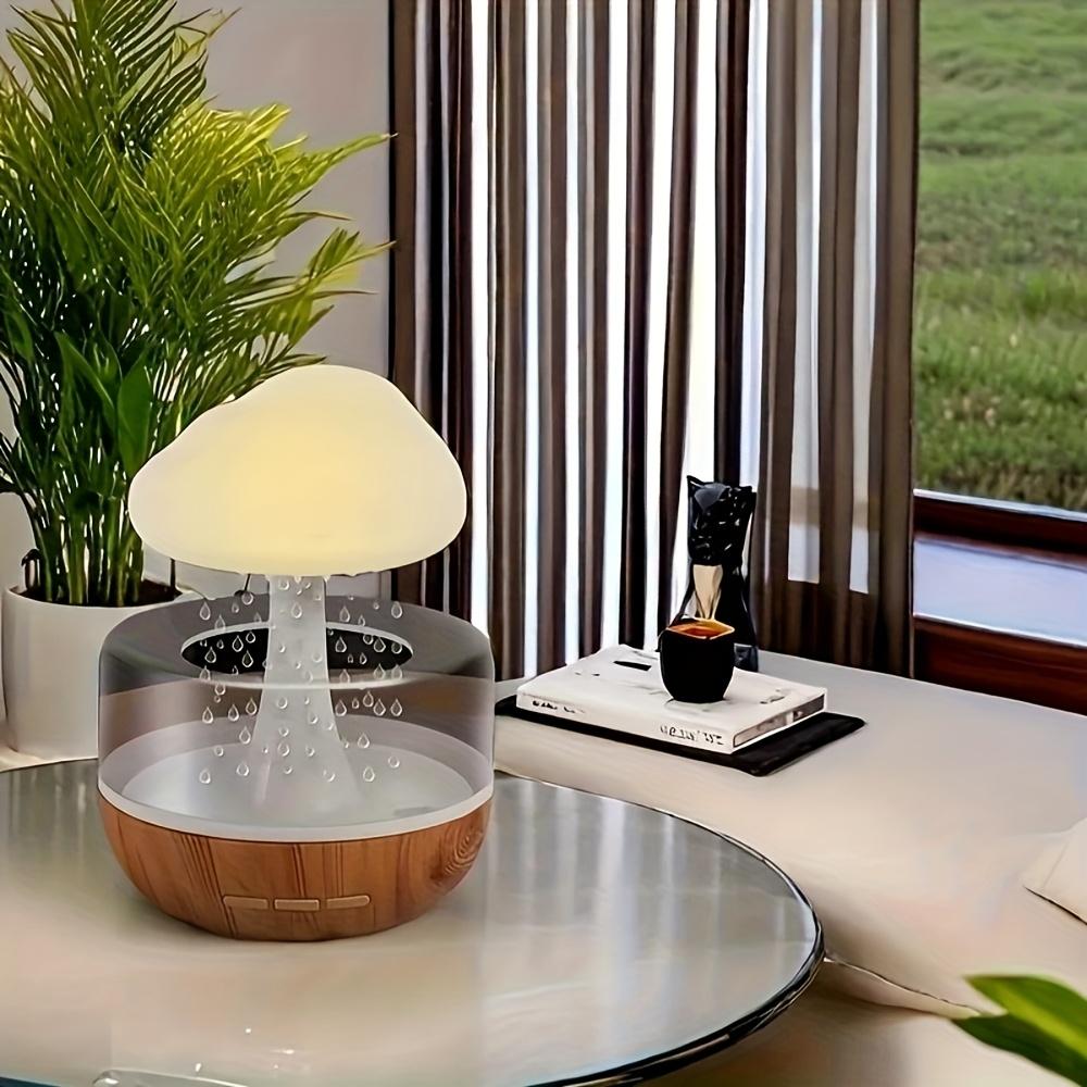 Zvlhčovač vzduchu ve tvaru dešťového mraku a aroma difuzér s nastavitelnými LED světly měnícími barvu, tichý provoz napájený USB, pro ložnici, kancelář, obývací pokoj