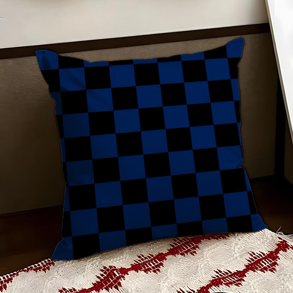 Black White Checkerboard Cushion Cover Reversible Soft Durable Pillow Cover Home  Car MultiScene Use for Daily Comfort